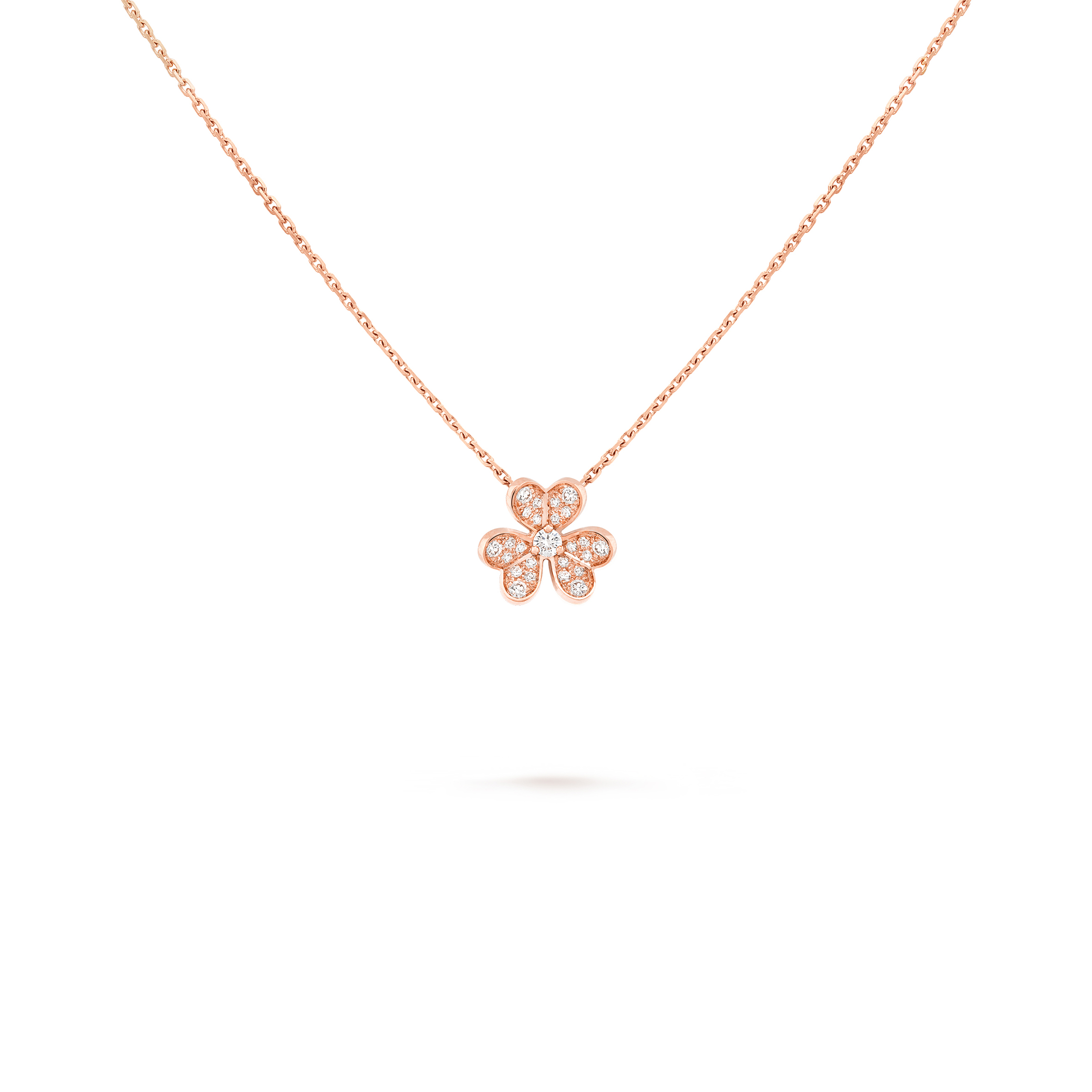 v*n cl*f arpels frivole pendant, mini model - rose gold, Di*m*nd  vcarp7ri00